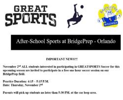 After-School Sports at BridgePrep - Orlando